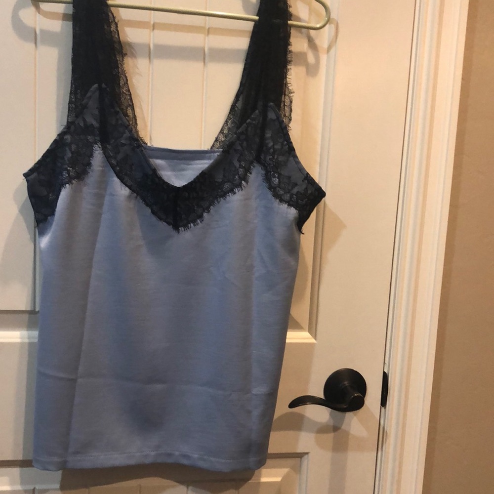 Satin tank size small but fits like medium